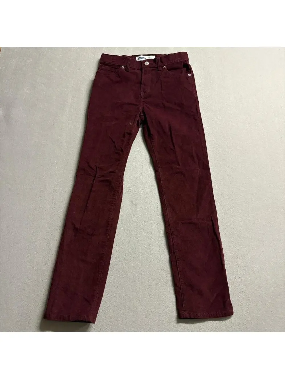 Old Navy Karate Slim Corduroy Pants Boys Size 14 Burgundy Built-In Flex Max